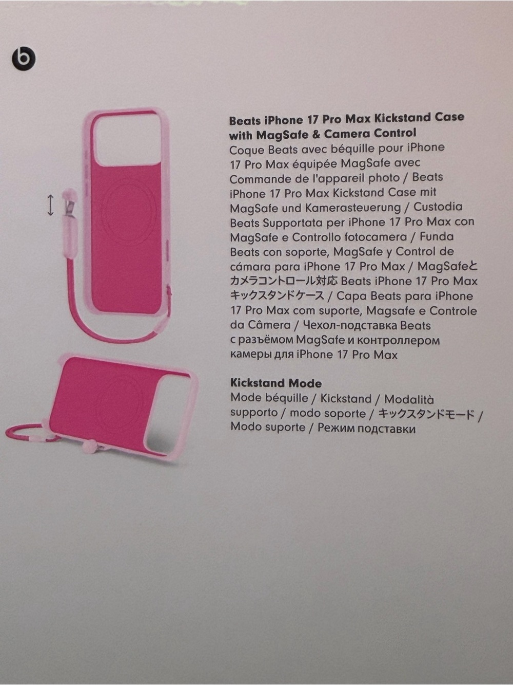 Beats iPhone 17 Pro Max Pink Case w/ Kickstand - Picture 3 of 3